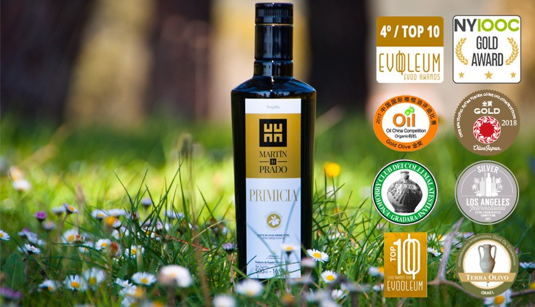Aceite de Oliva Virgen Extra (AOVE) blend PRIMICIA, galardonado en competiciones internacionales