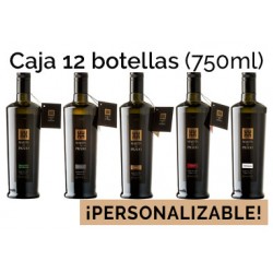 Caja personalizable de 12 botellas de vidrio de 750ml