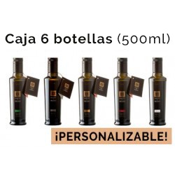 Caja personalizable de 6 botellas de vidrio de 500ml