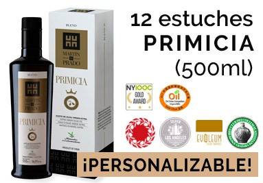 Caja personalizable de 12 estuches COLECCIÓN PRIMICIA de 500ml