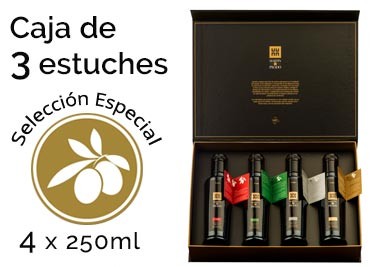 Caja de 4 estuches de Selección Especial, que contiene 4 botellas de vidrio de 250ml de distintas variedades